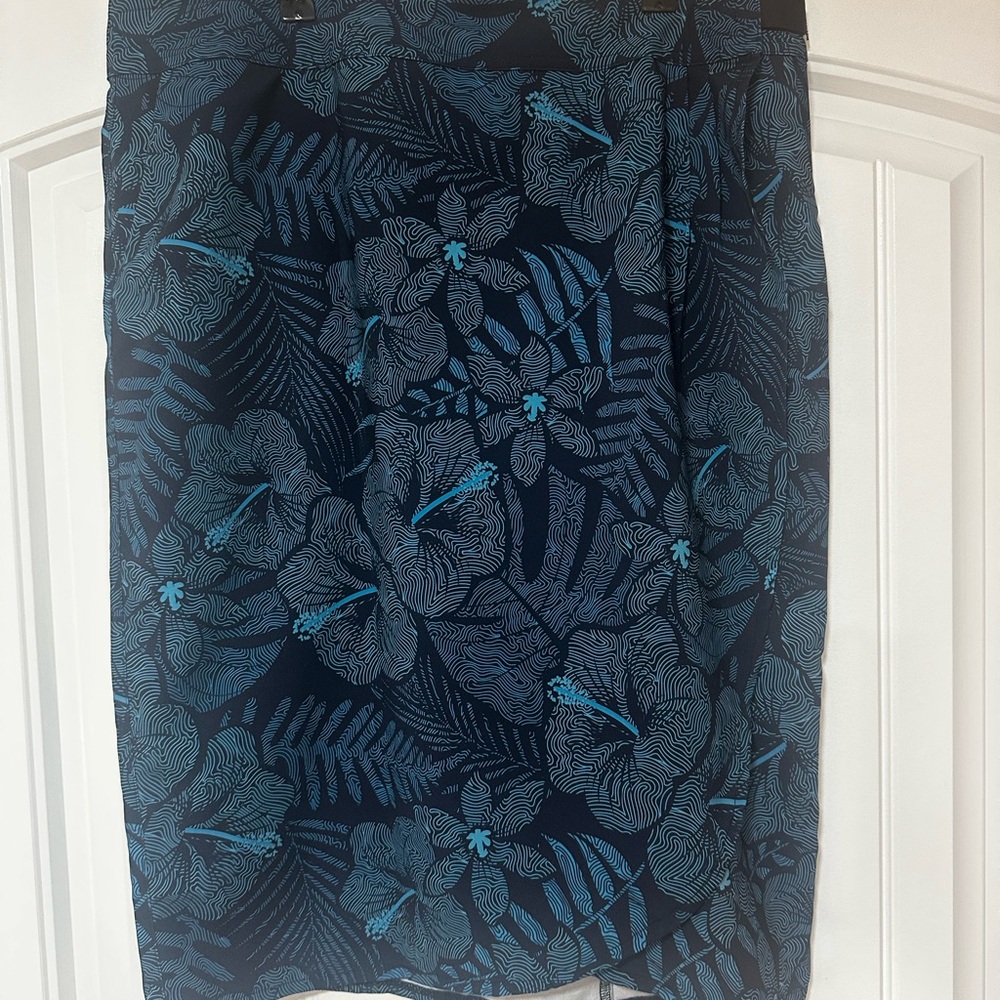 Ripskirt Length 3 Navy Blue Floral Pencil Skirt